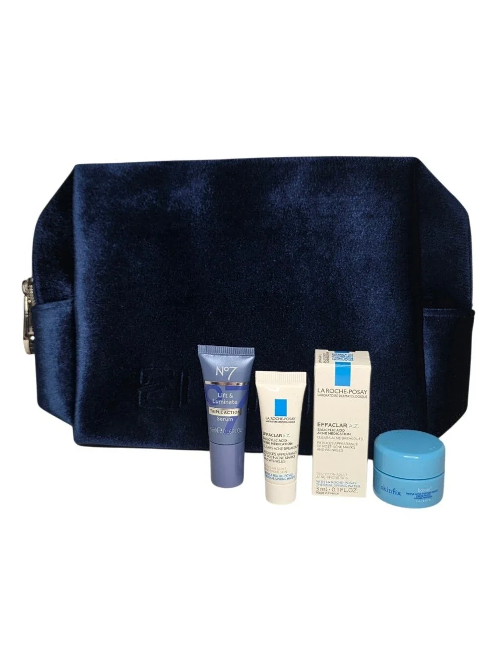 4 Piece Skincare Set Includes : La Roche Posay Skinfix No 7 & Elemis Makeup Bag